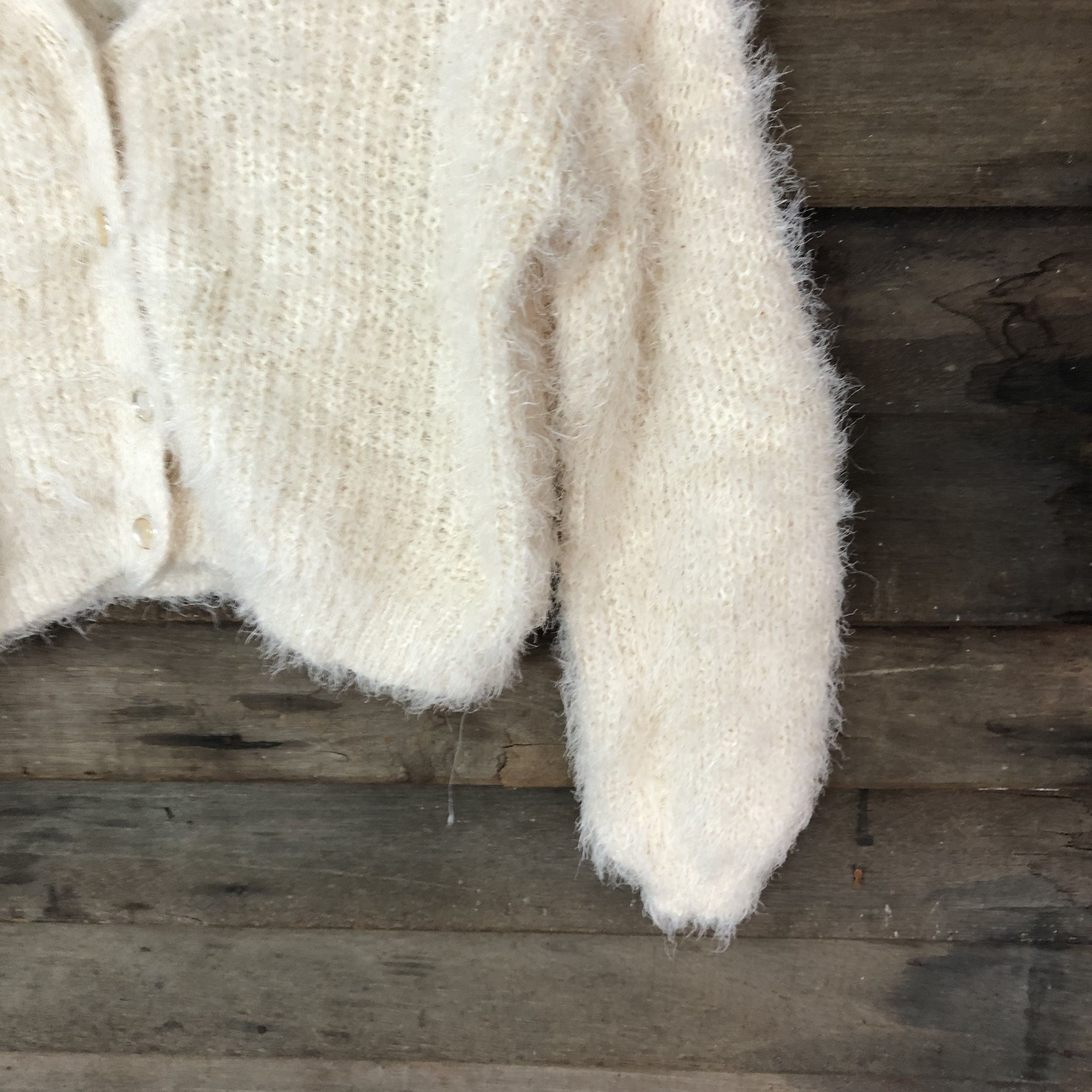 Aran Isles Knitwear × Homespun Knitwear × Majestic Oversized Majestic Shag Shaggy Fur Mohair Cardigan #718 Size M / US 6-8 / IT 42-44 - 5 Thumbnail