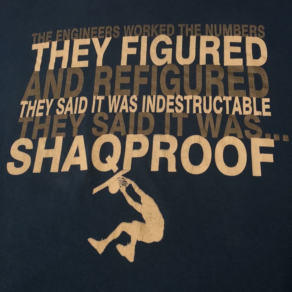 Reebok Vintage 1990s Shaquille ONeal Shaqproof Check Their Math Tee Size US XL / EU 56 / 4 - 6 Thumbnail