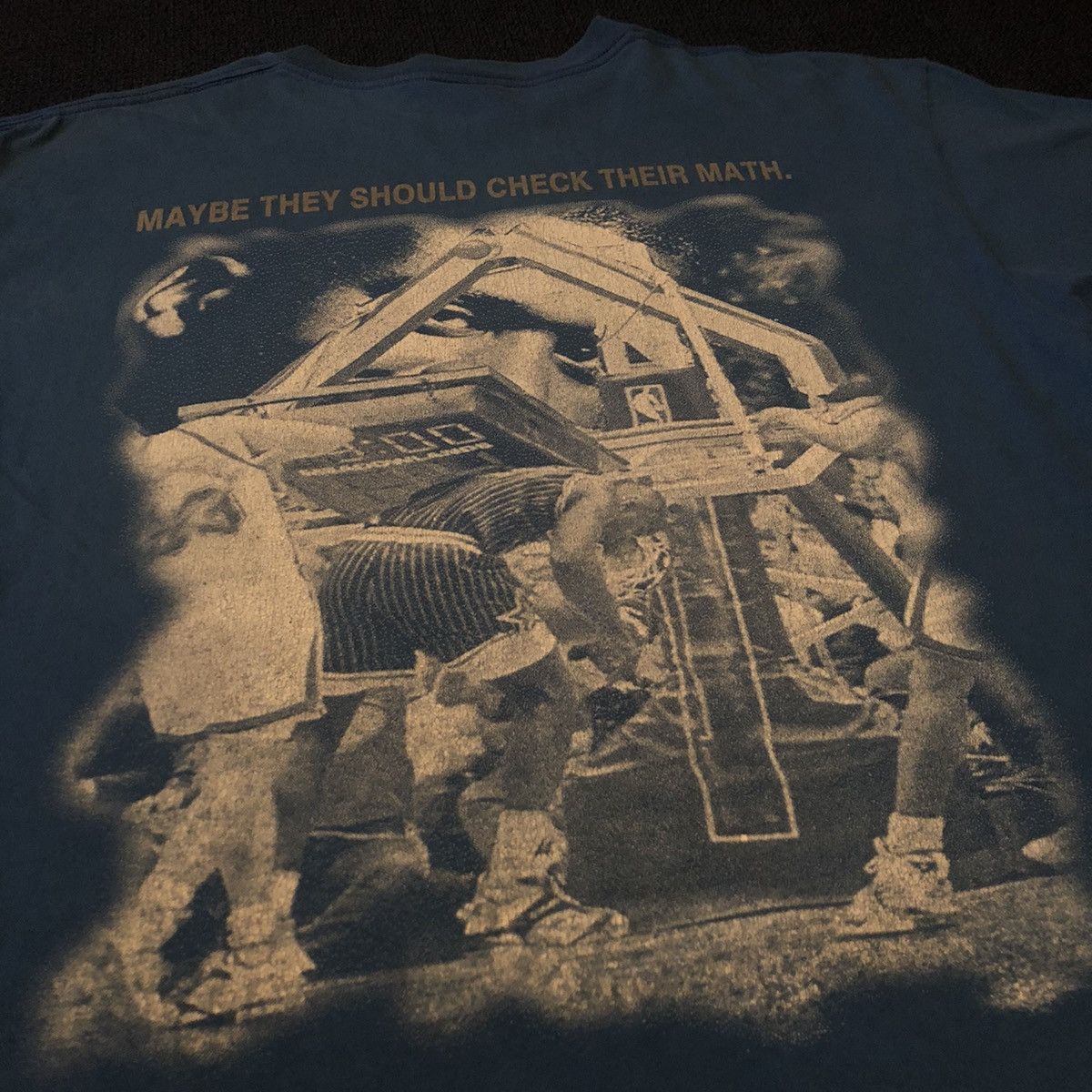 Reebok Vintage 1990s Shaquille ONeal Shaqproof Check Their Math Tee Size US XL / EU 56 / 4 - 11 Thumbnail