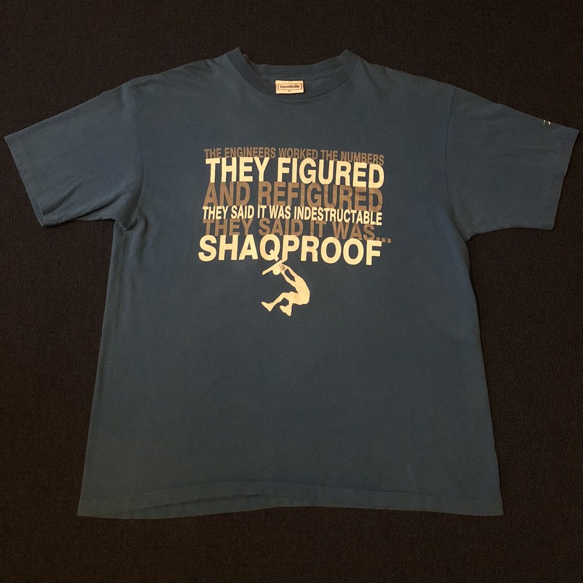 Reebok Vintage 1990s Shaquille ONeal Shaqproof Check Their Math Tee Size US XL / EU 56 / 4 - 3 Thumbnail