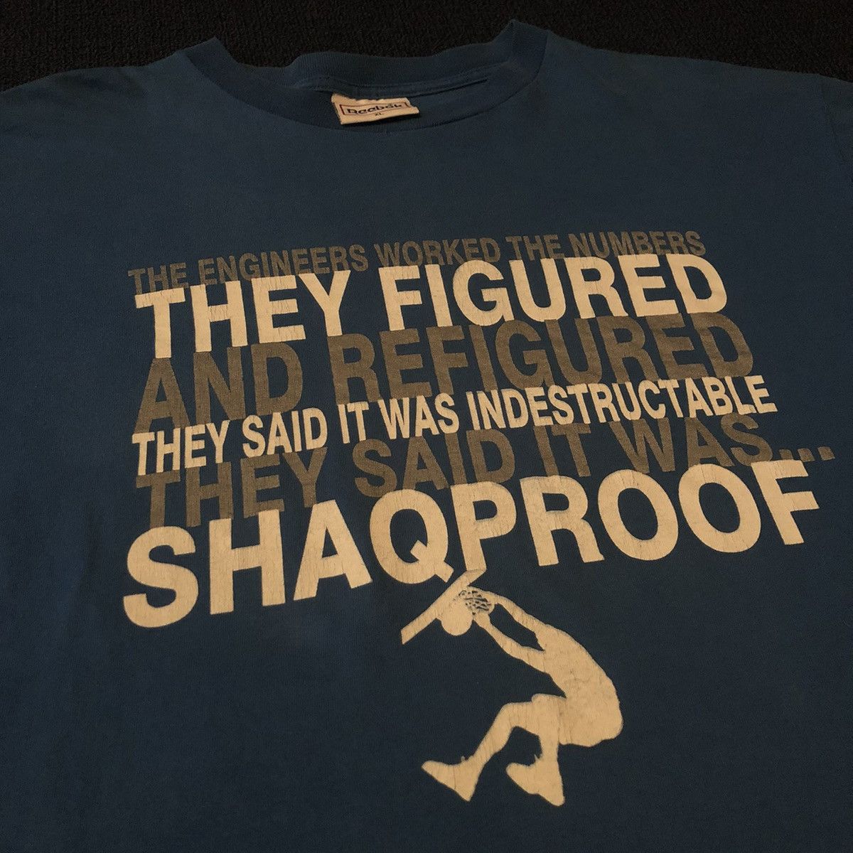Reebok Vintage 1990s Shaquille ONeal Shaqproof Check Their Math Tee Size US XL / EU 56 / 4 - 5 Thumbnail