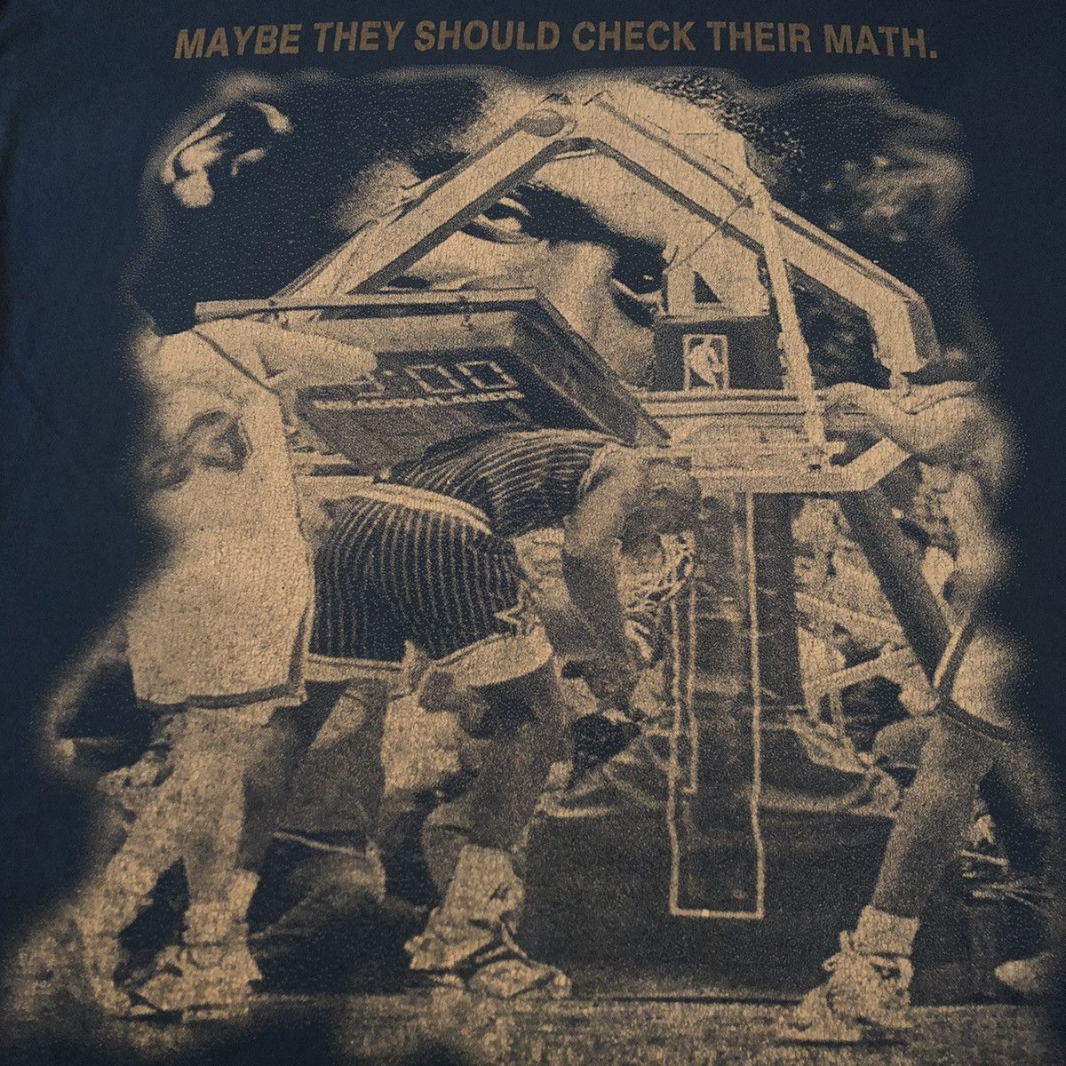 Reebok Vintage 1990s Shaquille ONeal Shaqproof Check Their Math Tee Size US XL / EU 56 / 4 - 12 Thumbnail