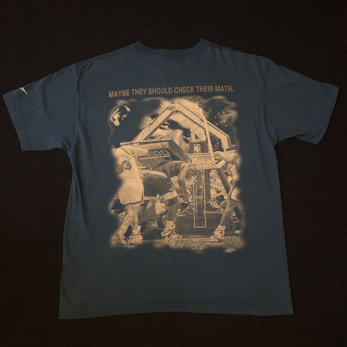 Reebok Vintage 1990s Shaquille ONeal Shaqproof Check Their Math Tee Size US XL / EU 56 / 4 - 4 Thumbnail
