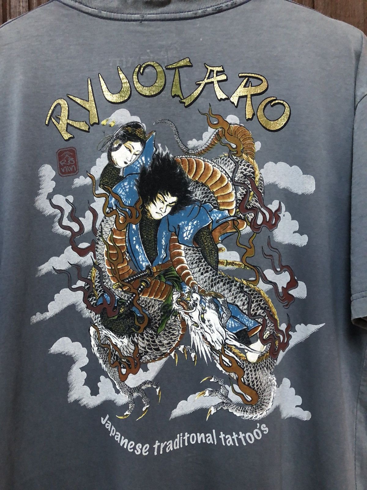 Japanese Brand Rare! Ronin Japan Streetwear Ryuotaro Distress Tee Shirt Size US L / EU 52-54 / 3 - 3 Thumbnail