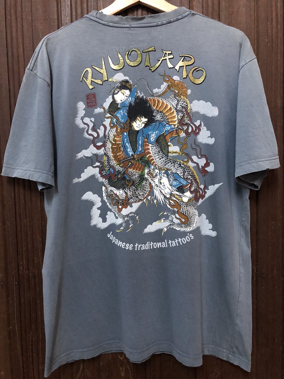 Japanese Brand Rare! Ronin Japan Streetwear Ryuotaro Distress Tee Shirt Size US L / EU 52-54 / 3 - 1 Thumbnail