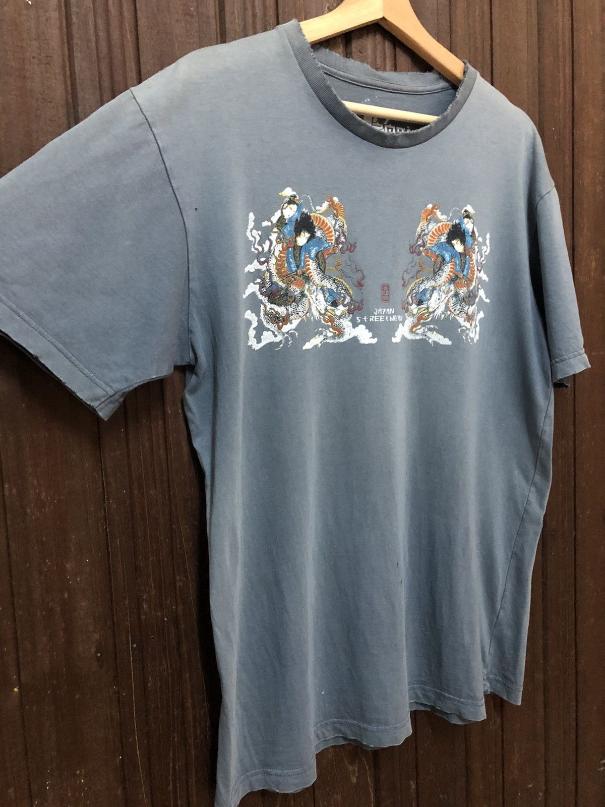 Japanese Brand Rare! Ronin Japan Streetwear Ryuotaro Distress Tee Shirt Size US L / EU 52-54 / 3 - 7 Thumbnail