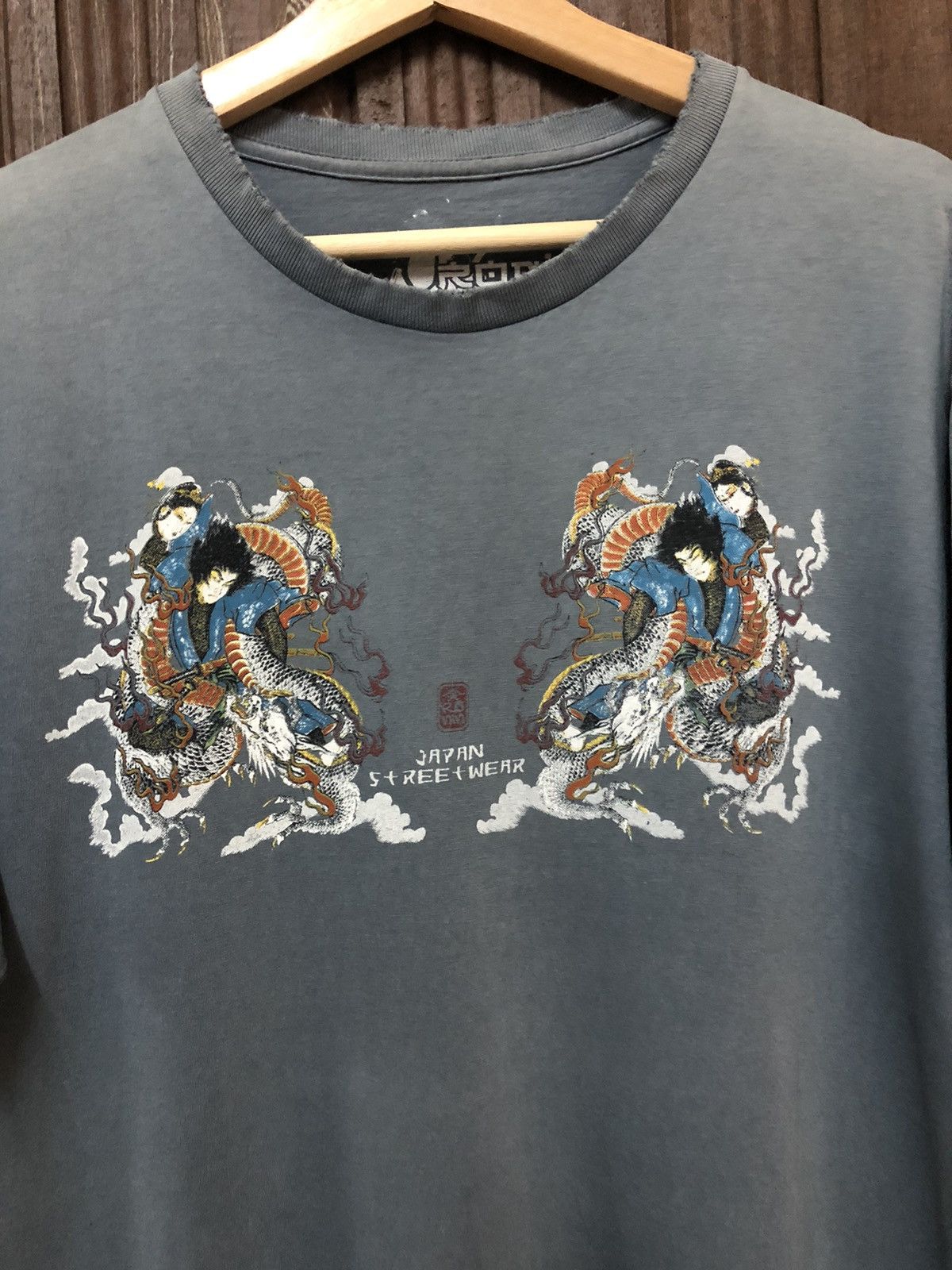 Japanese Brand Rare! Ronin Japan Streetwear Ryuotaro Distress Tee Shirt Size US L / EU 52-54 / 3 - 5 Thumbnail