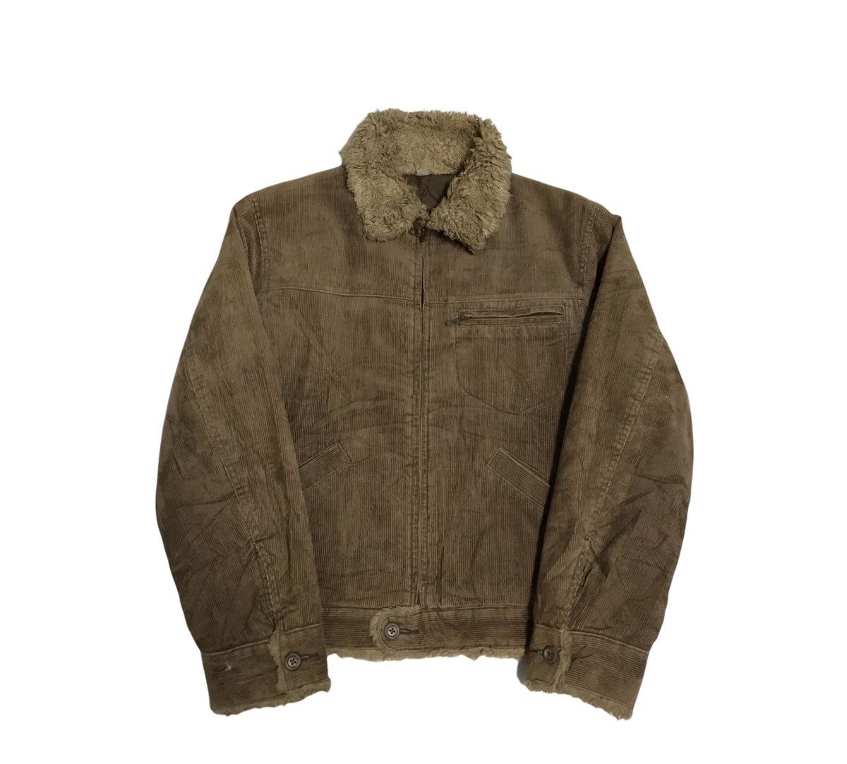 image of Uniqlo Sherpa Corduroy Jacket in Brown, Men's (Size Small)