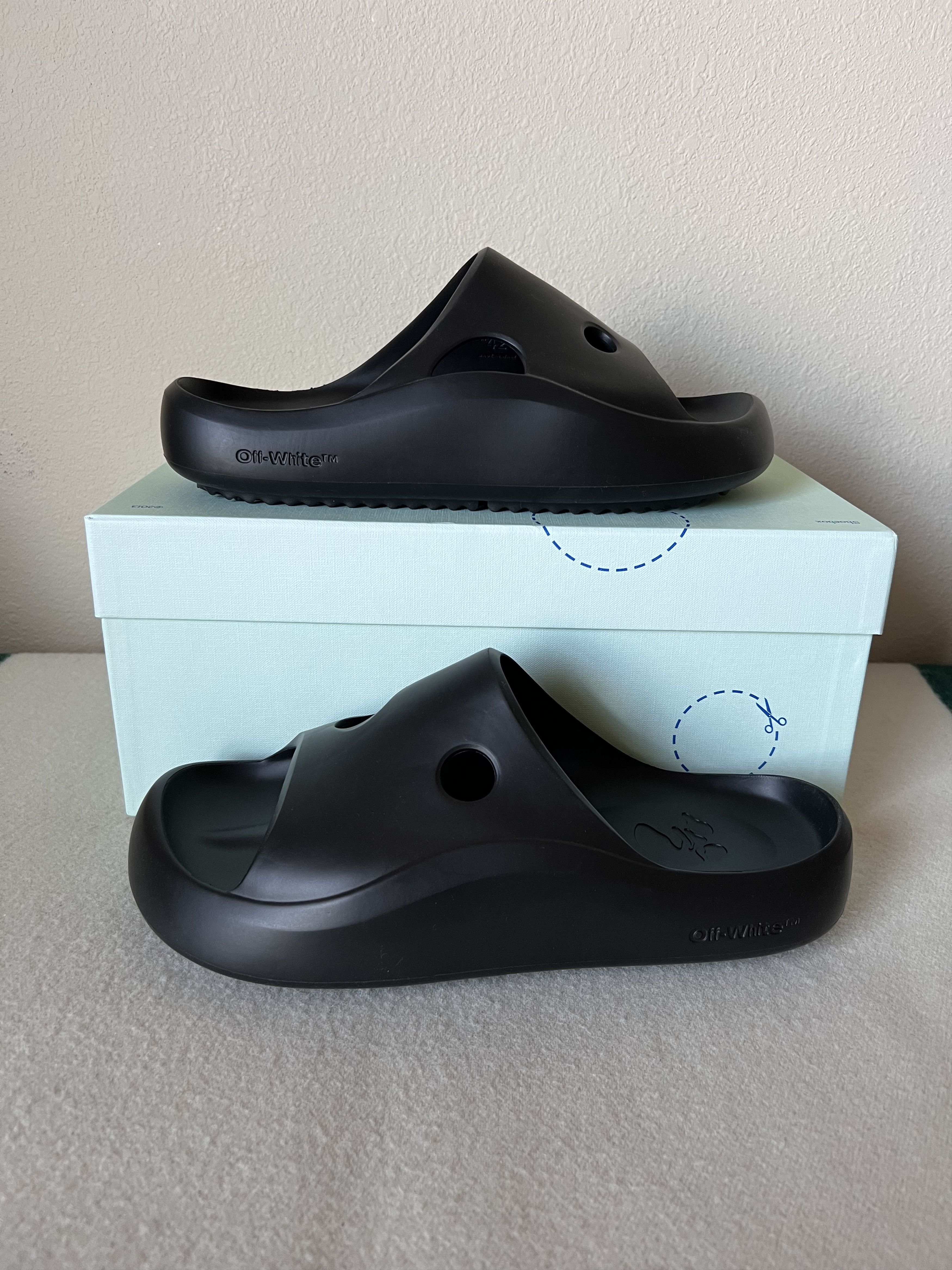 Off-White Off White Rubber Meteor Slides in Black Size US 8 / EU 41 - 2 Thumbnail