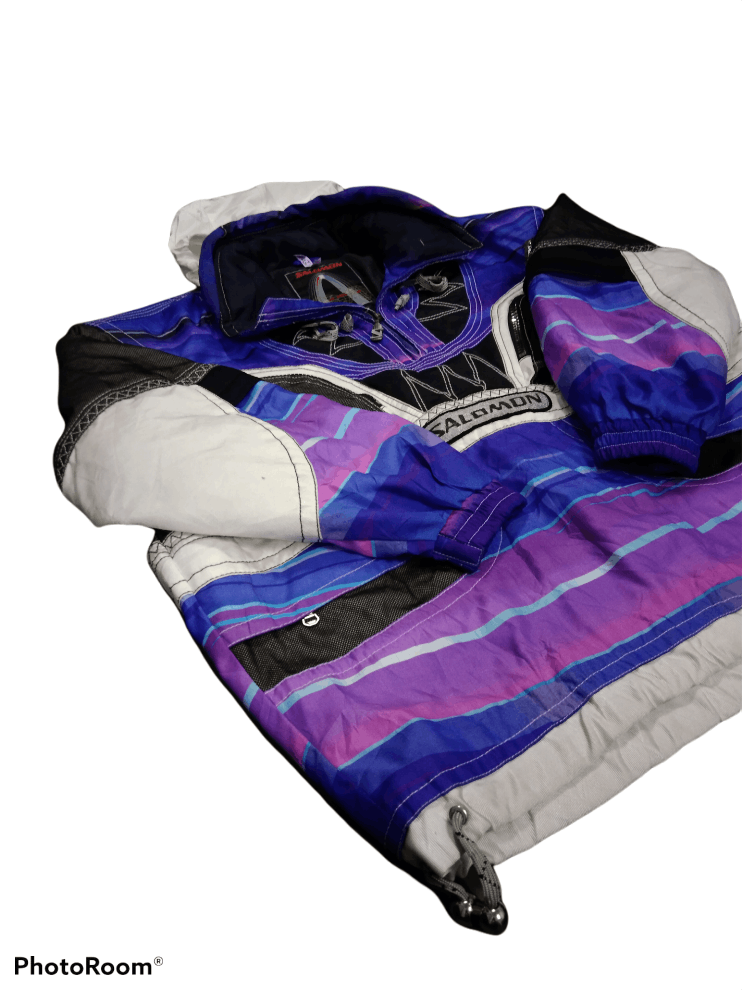 Salomon × Sports Specialties RARE 💥MULTICOLOUR VINTAGE SAL0MON SKI JACKET SPELLOUT Size US L / EU 52-54 / 3 - 4 Thumbnail