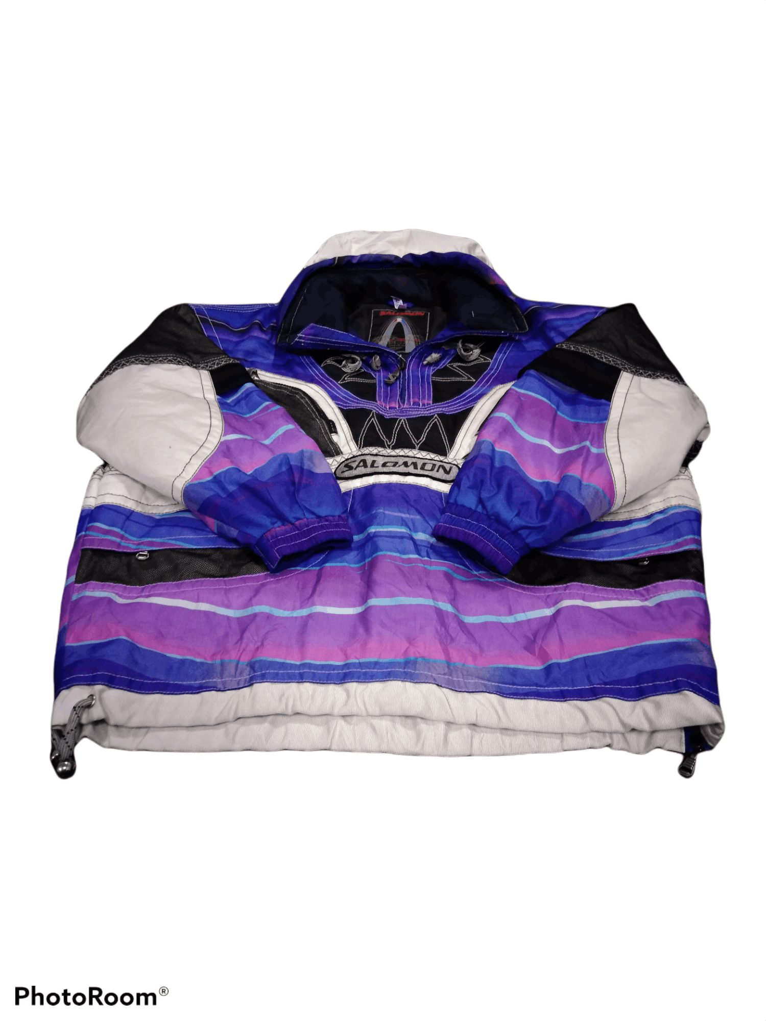 Salomon × Sports Specialties RARE 💥MULTICOLOUR VINTAGE SAL0MON SKI JACKET SPELLOUT Size US L / EU 52-54 / 3 - 3 Thumbnail