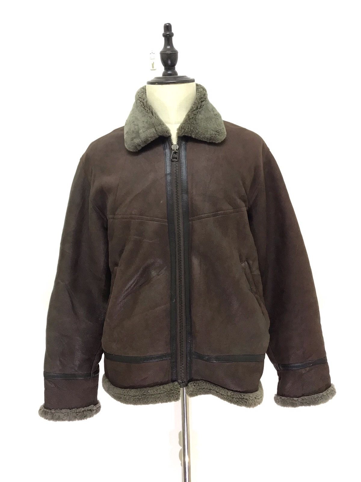 Designer Sorti Shearling B-3 Style Military Real Sheepskin Jacket Size US L / EU 52-54 / 3 - 1 Thumbnail