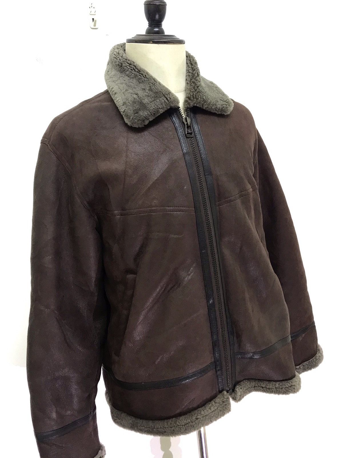 Designer Sorti Shearling B-3 Style Military Real Sheepskin Jacket Size US L / EU 52-54 / 3 - 2 Thumbnail
