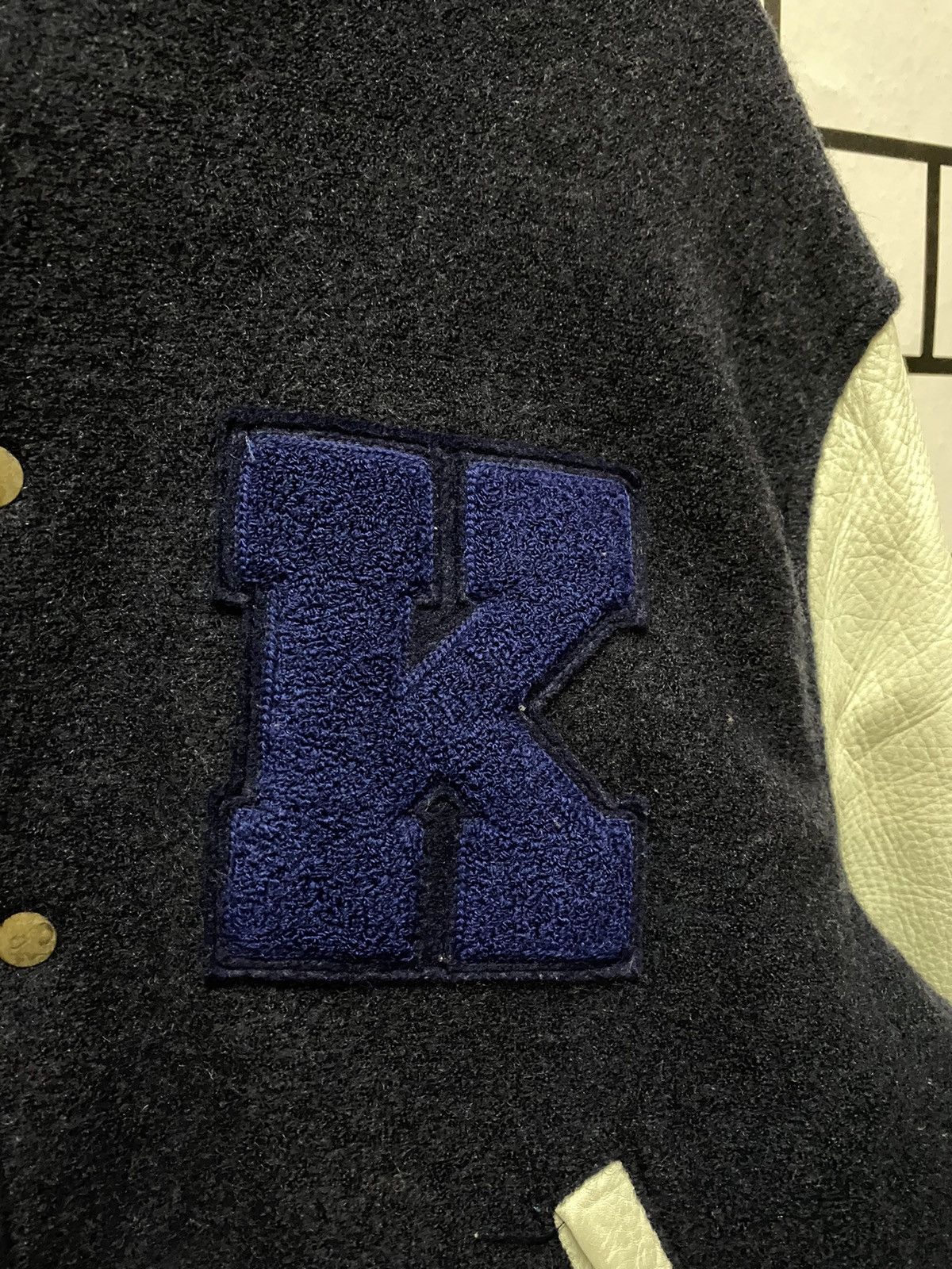 Japanese Brand × Karl Helmut × Vintage Vintage 80’s Karl Helmut Wool Leather Varsity Jacket Size US XL / EU 56 / 4 - 11 Thumbnail