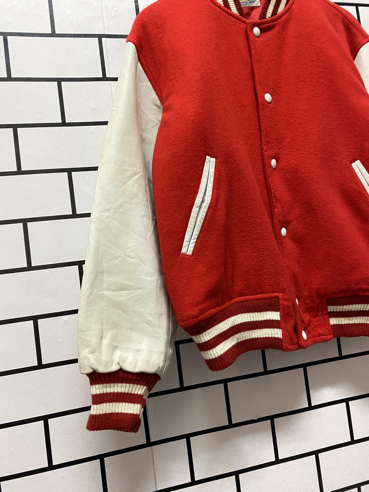 Vintage Vintage 70’s Wood Lander Wool Leather Varsity Jacket Size US S / EU 44-46 / 1 - 4 Thumbnail
