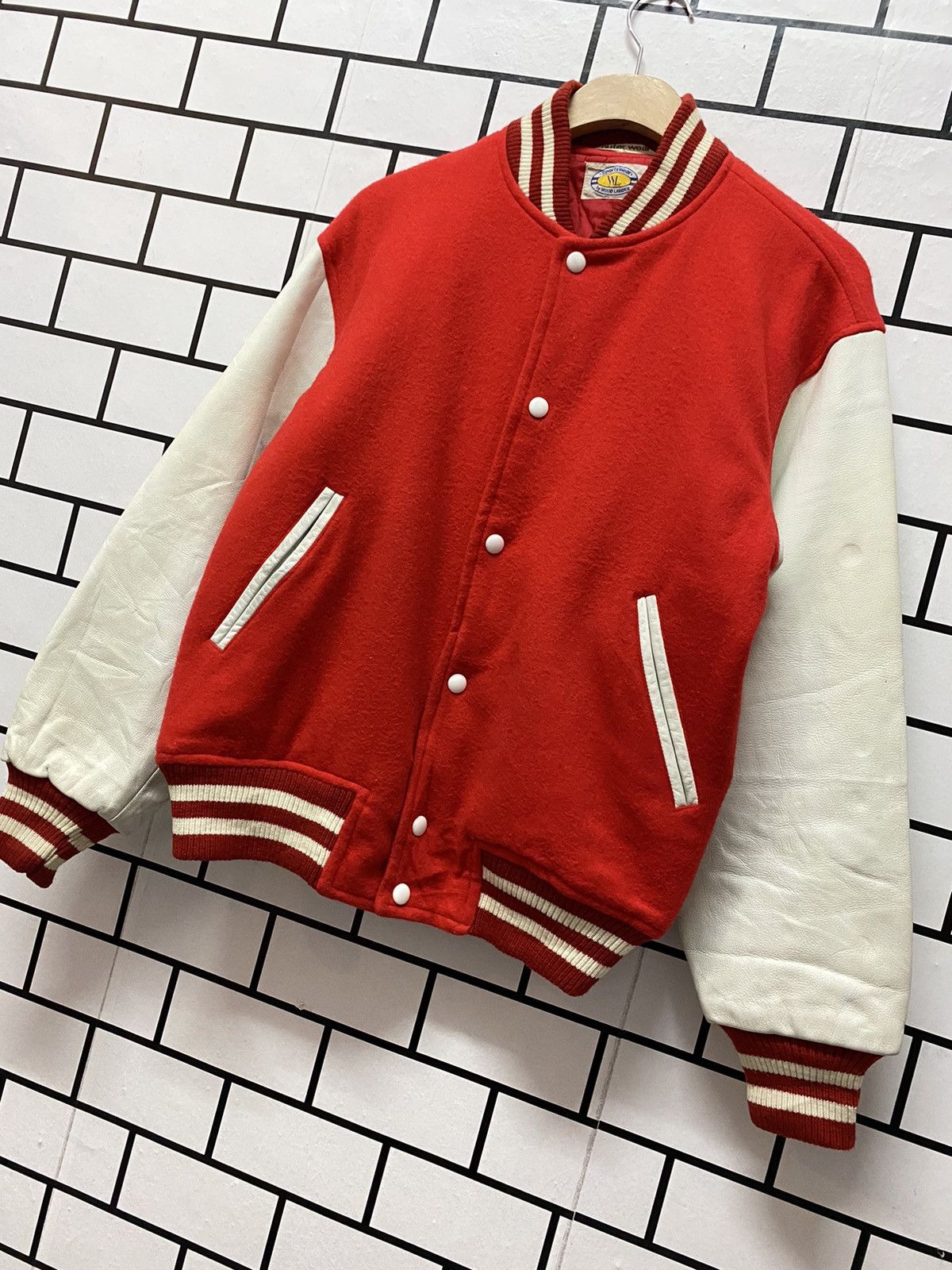 Vintage Vintage 70’s Wood Lander Wool Leather Varsity Jacket Size US S / EU 44-46 / 1 - 3 Thumbnail