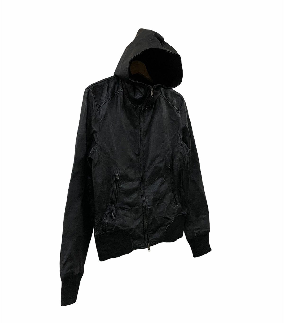 URBAN RESEARCH DOORS × Vintage Vtg Urban Research Leather Hoodies Jacket Full Zipper Size US L / EU 52-54 / 3 - 7 Thumbnail