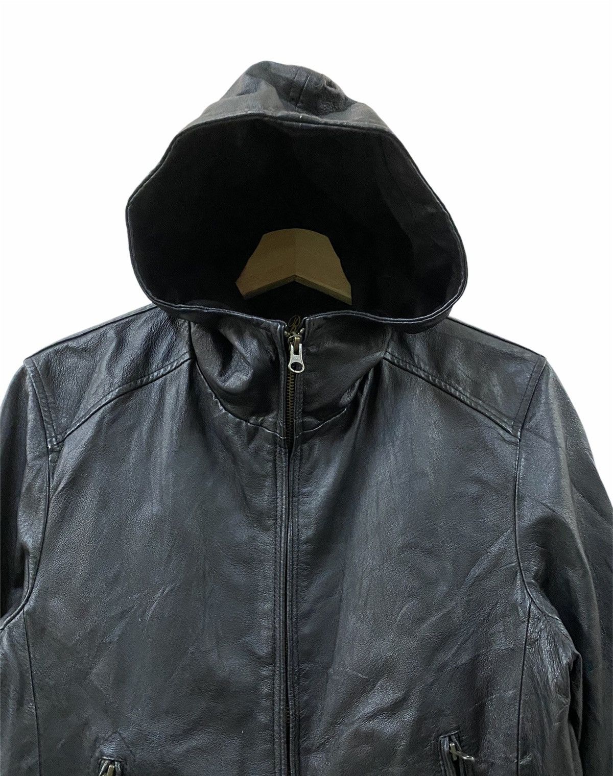 URBAN RESEARCH DOORS × Vintage Vtg Urban Research Leather Hoodies Jacket Full Zipper Size US L / EU 52-54 / 3 - 3 Thumbnail