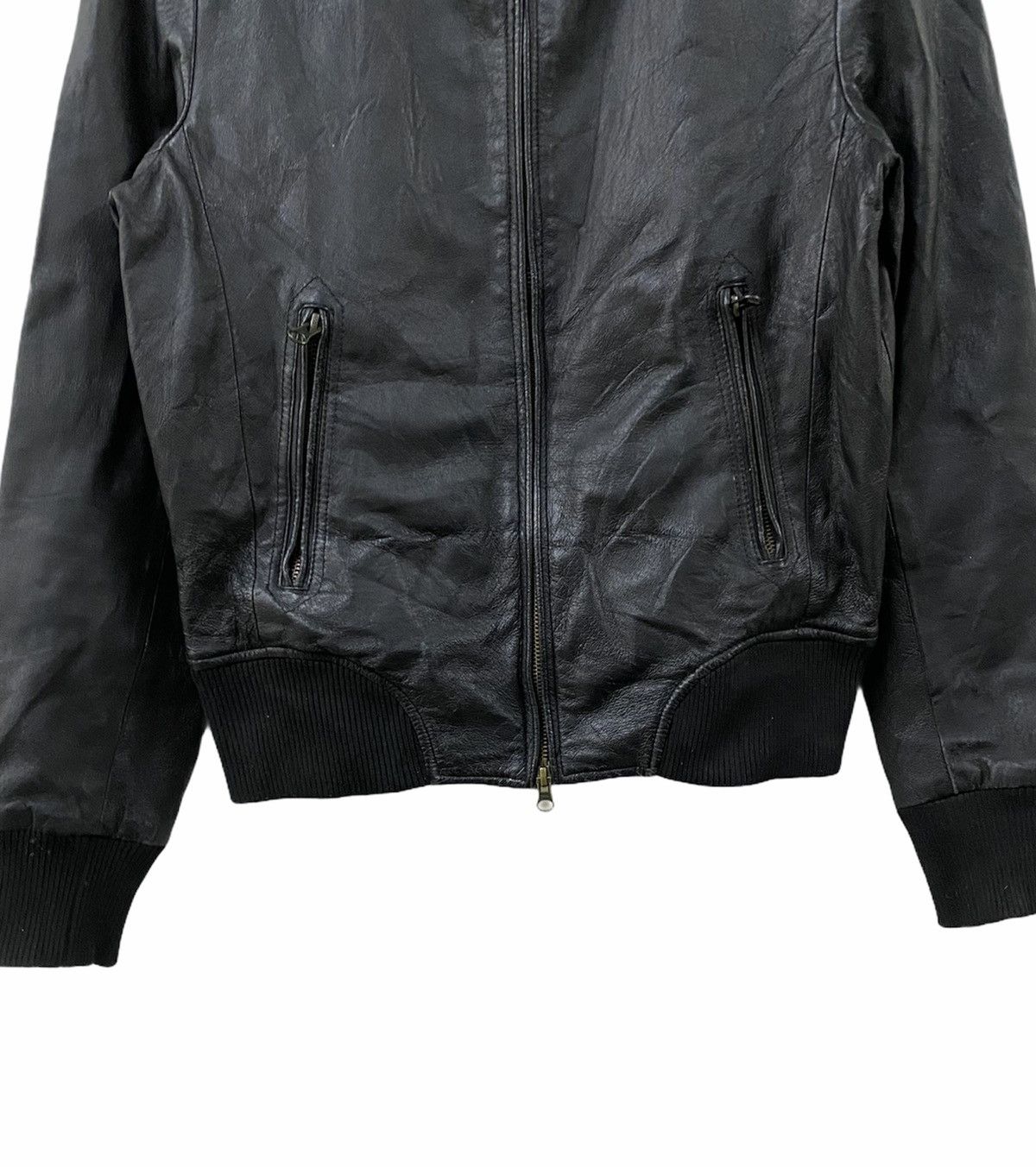 URBAN RESEARCH DOORS × Vintage Vtg Urban Research Leather Hoodies Jacket Full Zipper Size US L / EU 52-54 / 3 - 4 Thumbnail