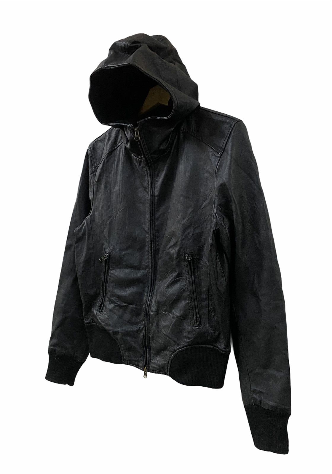 URBAN RESEARCH DOORS × Vintage Vtg Urban Research Leather Hoodies Jacket Full Zipper Size US L / EU 52-54 / 3 - 8 Thumbnail