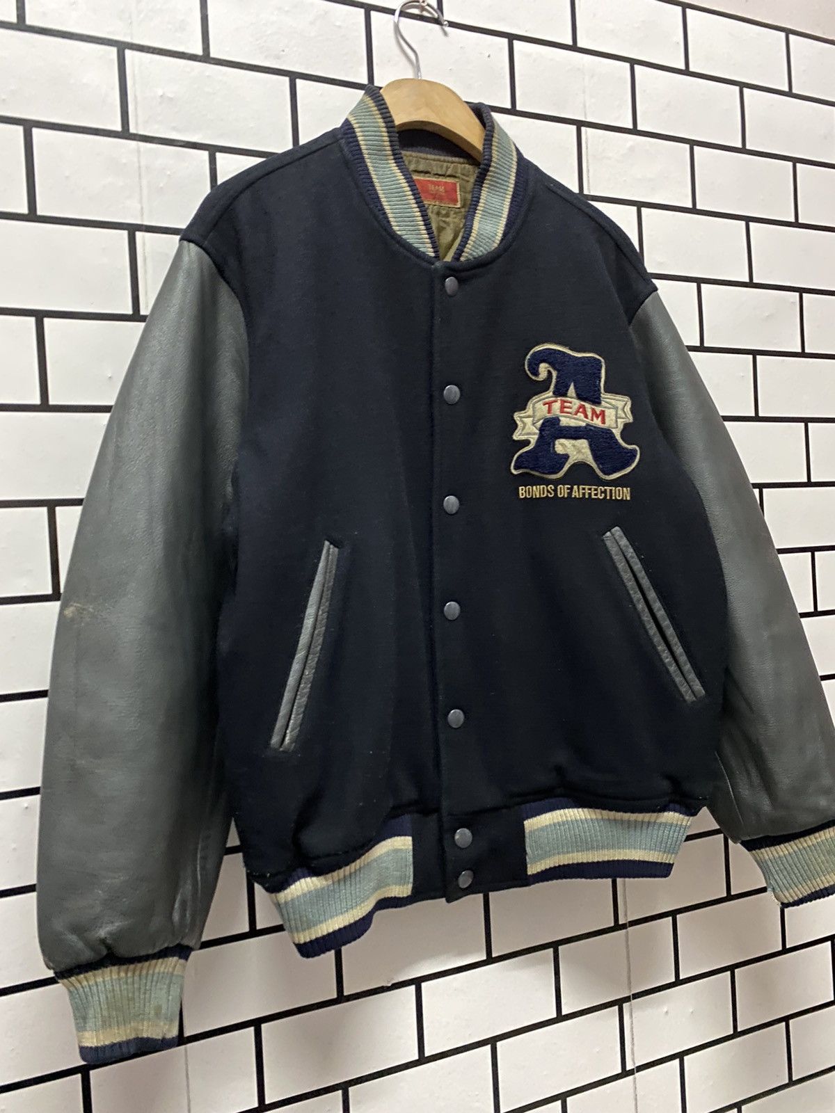 ABAHOUSE × Japanese Brand Vintage Abahouse Japan Wool Leather Varsity Jacket Size US L / EU 52-54 / 3 - 8 Thumbnail