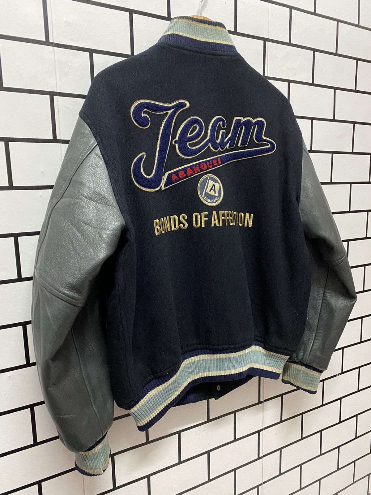 ABAHOUSE × Japanese Brand Vintage Abahouse Japan Wool Leather Varsity Jacket Size US L / EU 52-54 / 3 - 4 Thumbnail