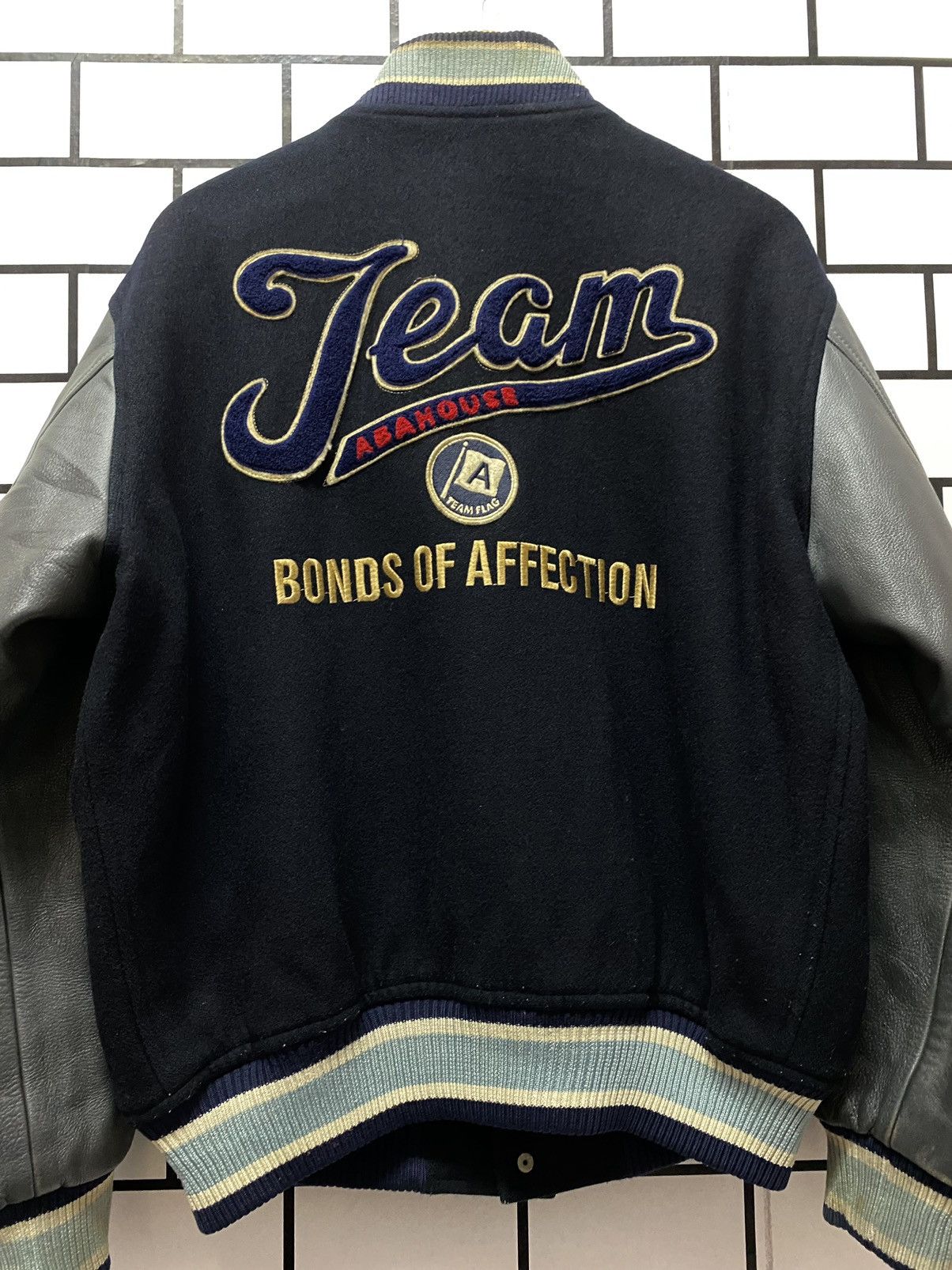 ABAHOUSE × Japanese Brand Vintage Abahouse Japan Wool Leather Varsity Jacket Size US L / EU 52-54 / 3 - 6 Thumbnail