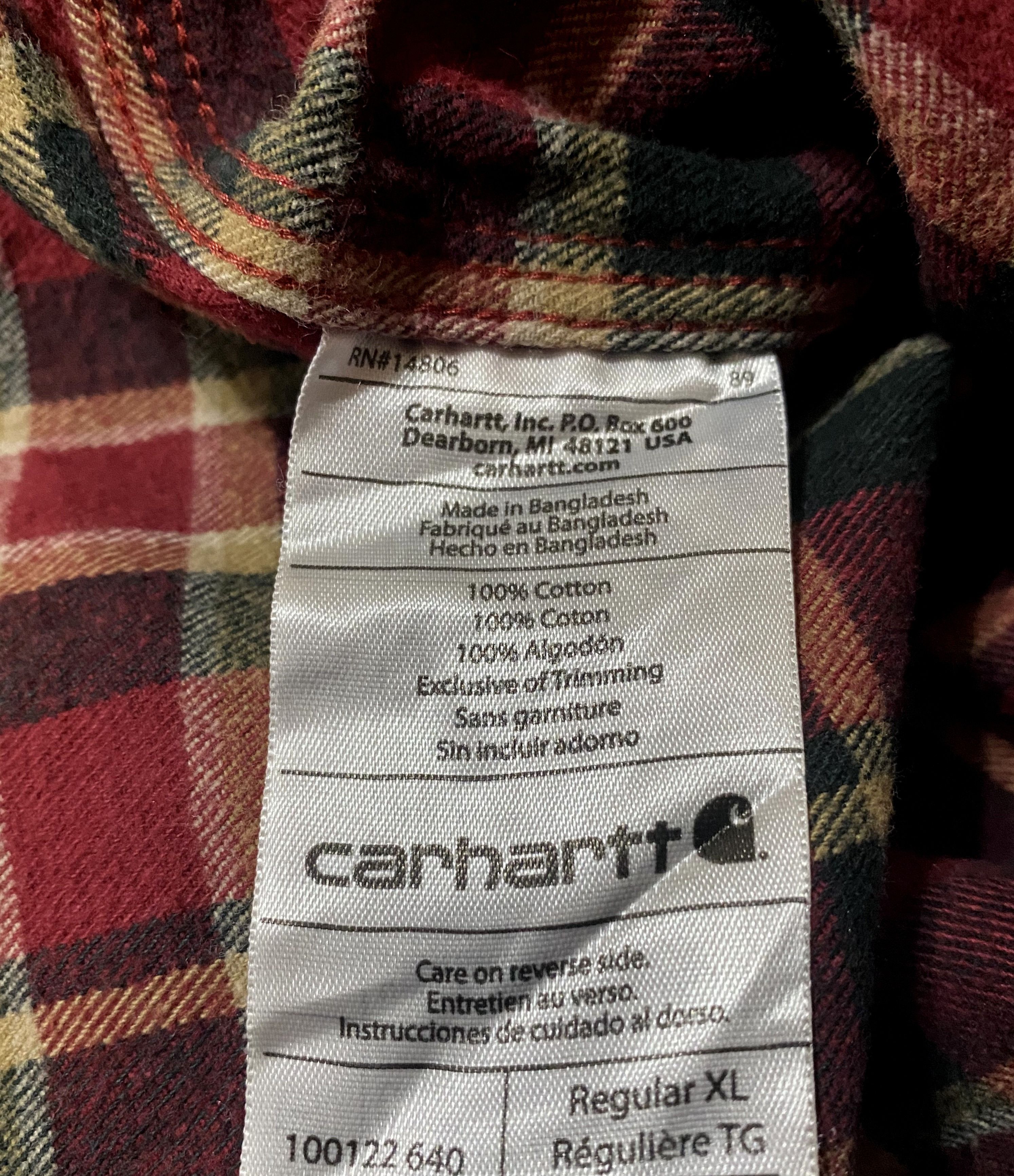 Carhartt Carhartt Vintage Thick Cotton Plaid Checkered Overshirt Size US XL / EU 56 / 4 - 7 Thumbnail