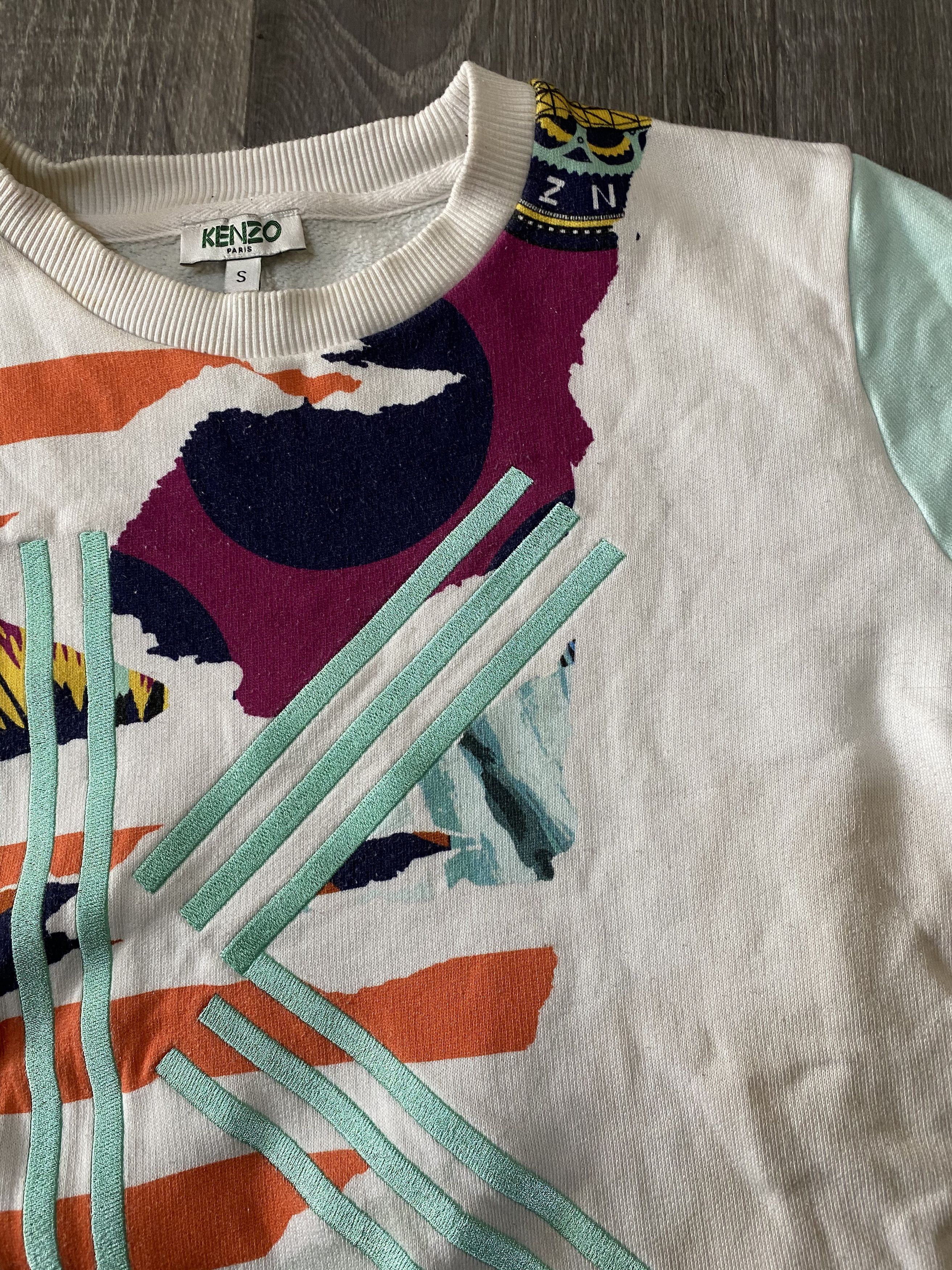 Kenzo Kenzo Multicolor Full Printed Embroidered Logo Sweatshirt Size US S / EU 44-46 / 1 - 5 Thumbnail