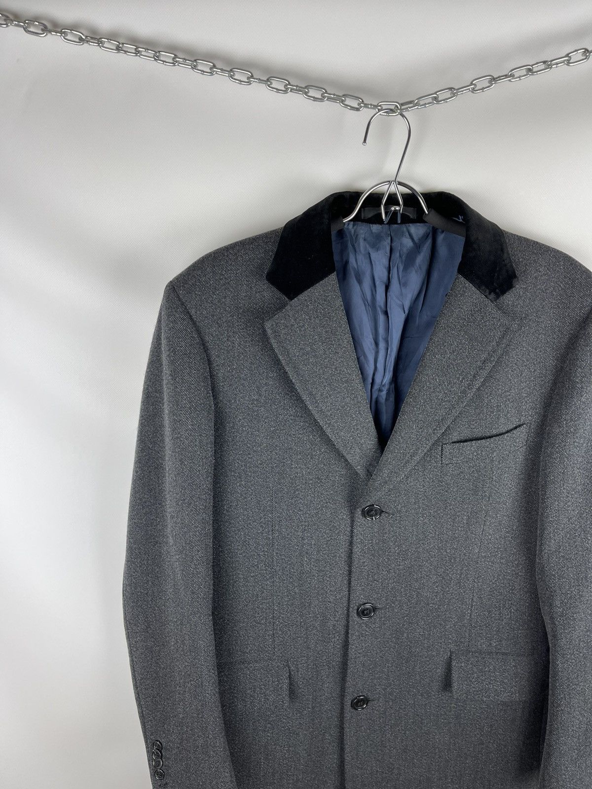 Suitsupply Suitsupply grey 3 button wool trench coat black collar Size US M / EU 48-50 / 2 - 2 Thumbnail