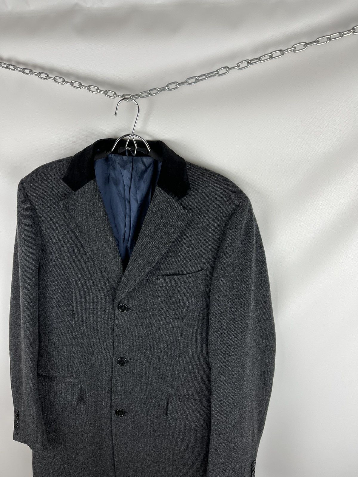 Suitsupply Suitsupply grey 3 button wool trench coat black collar Size US M / EU 48-50 / 2 - 3 Thumbnail