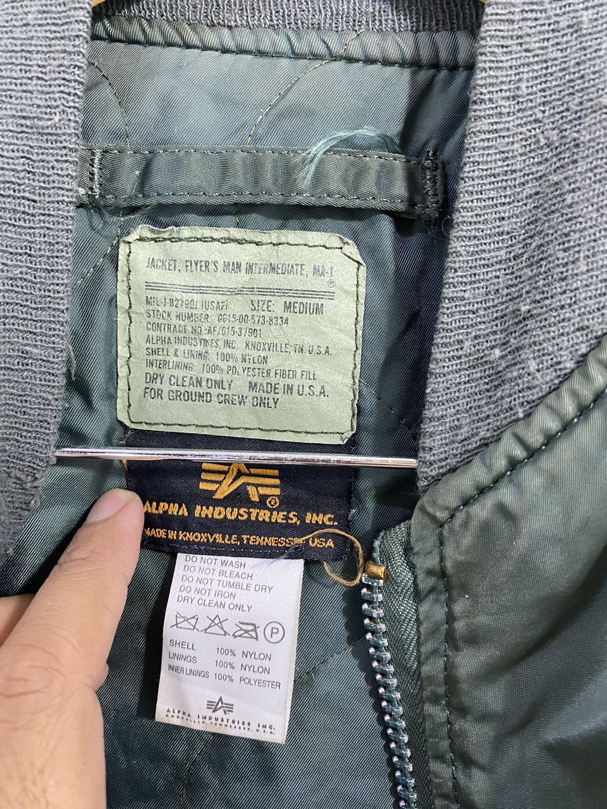 Alpha Industries × Vintage Vintage Alpha Industries Ma-1 Bomber Jacket Military Design Size US M / EU 48-50 / 2 - 3 Thumbnail