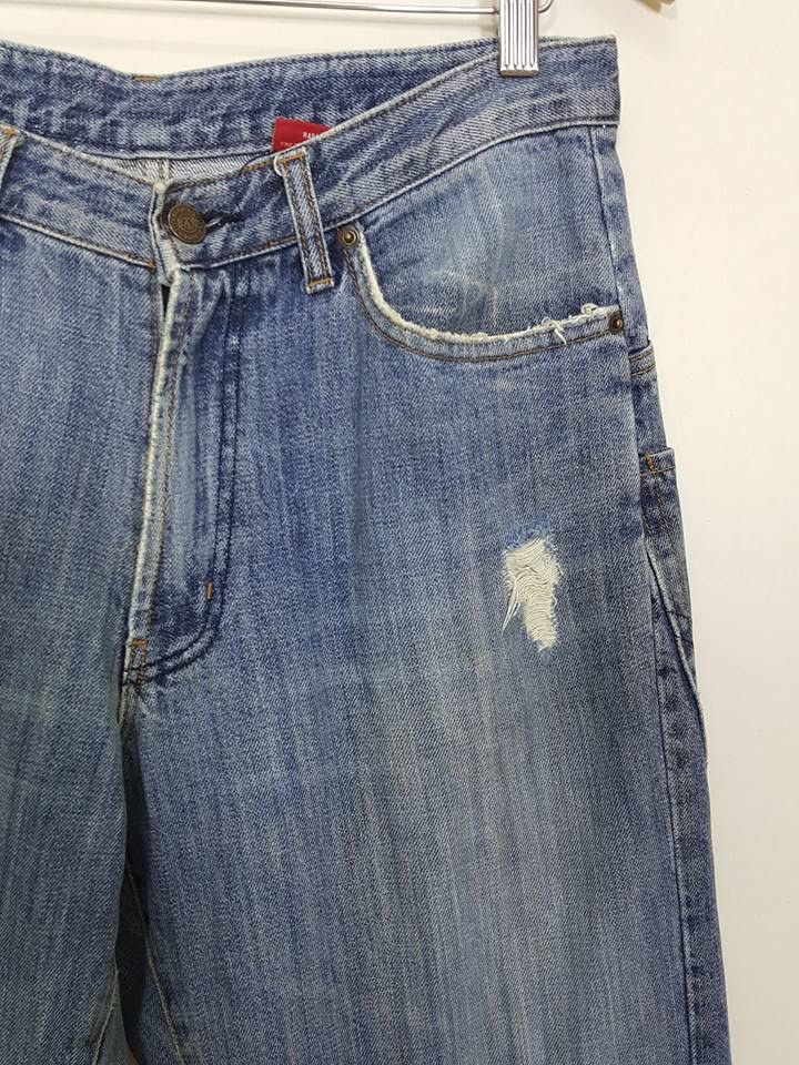 Designer × Japanese Brand Rapanui Distressed Patchwork Style Denim Jeans Pants Size US 30 / EU 46 - 4 Thumbnail