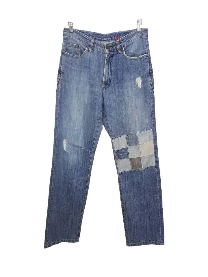 Designer × Japanese Brand Rapanui Distressed Patchwork Style Denim Jeans Pants Size US 30 / EU 46 - 1 Thumbnail