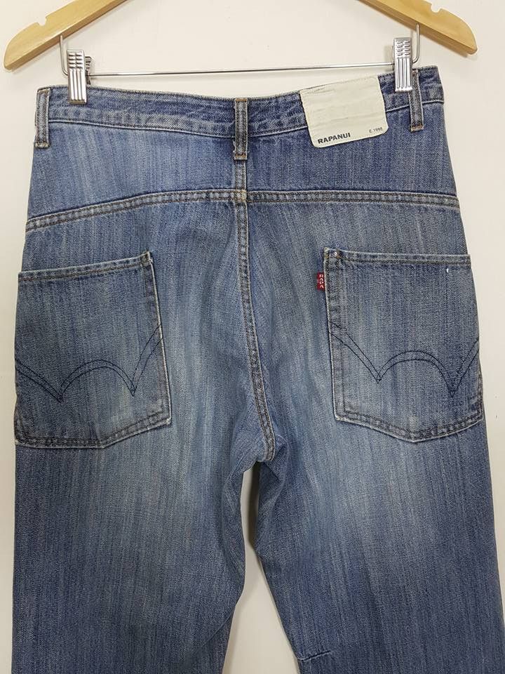 Designer × Japanese Brand Rapanui Distressed Patchwork Style Denim Jeans Pants Size US 30 / EU 46 - 5 Thumbnail