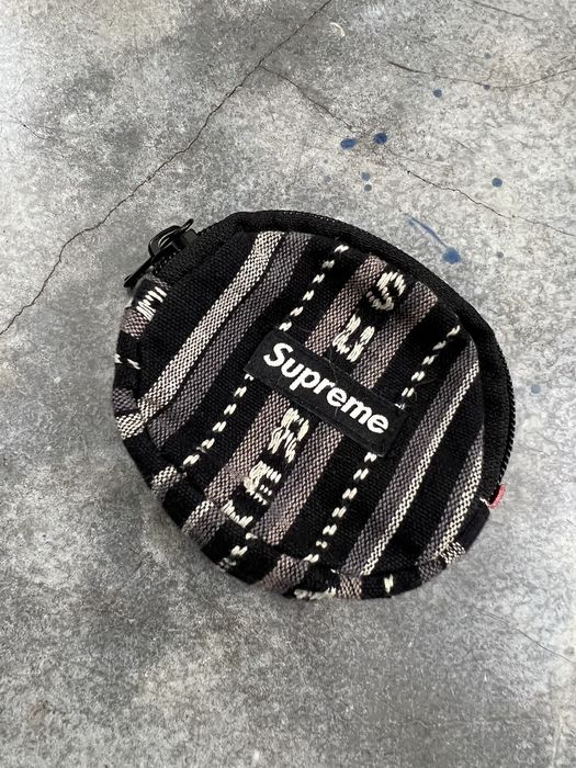 Supreme Supreme Woven Stripe Coin Pouch Black ❄️  🥣 | Grailed
