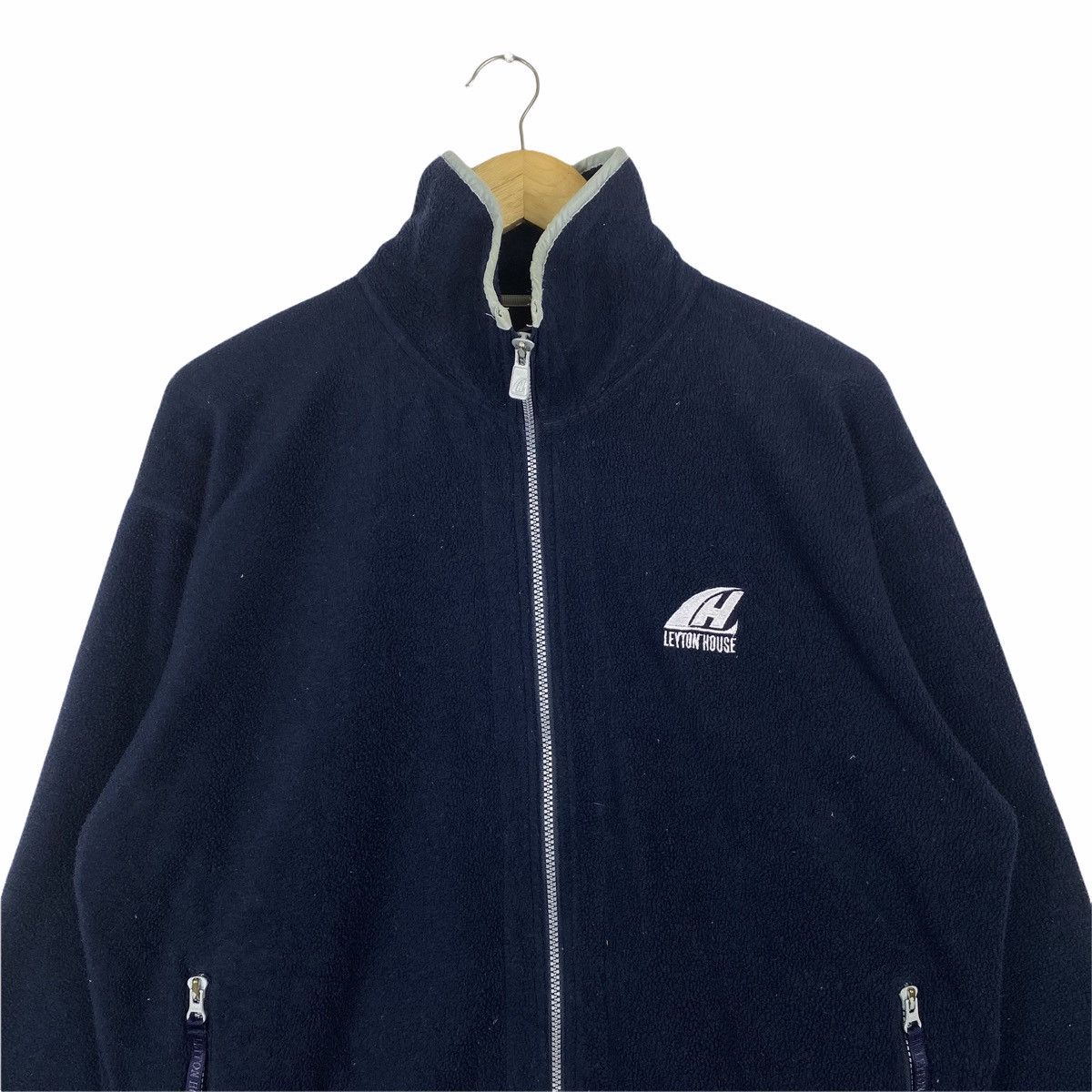 Vintage Vintage LEYTON HOUSE Small Logo Zipper Fleece Sweater Size US L / EU 52-54 / 3 - 4 Thumbnail