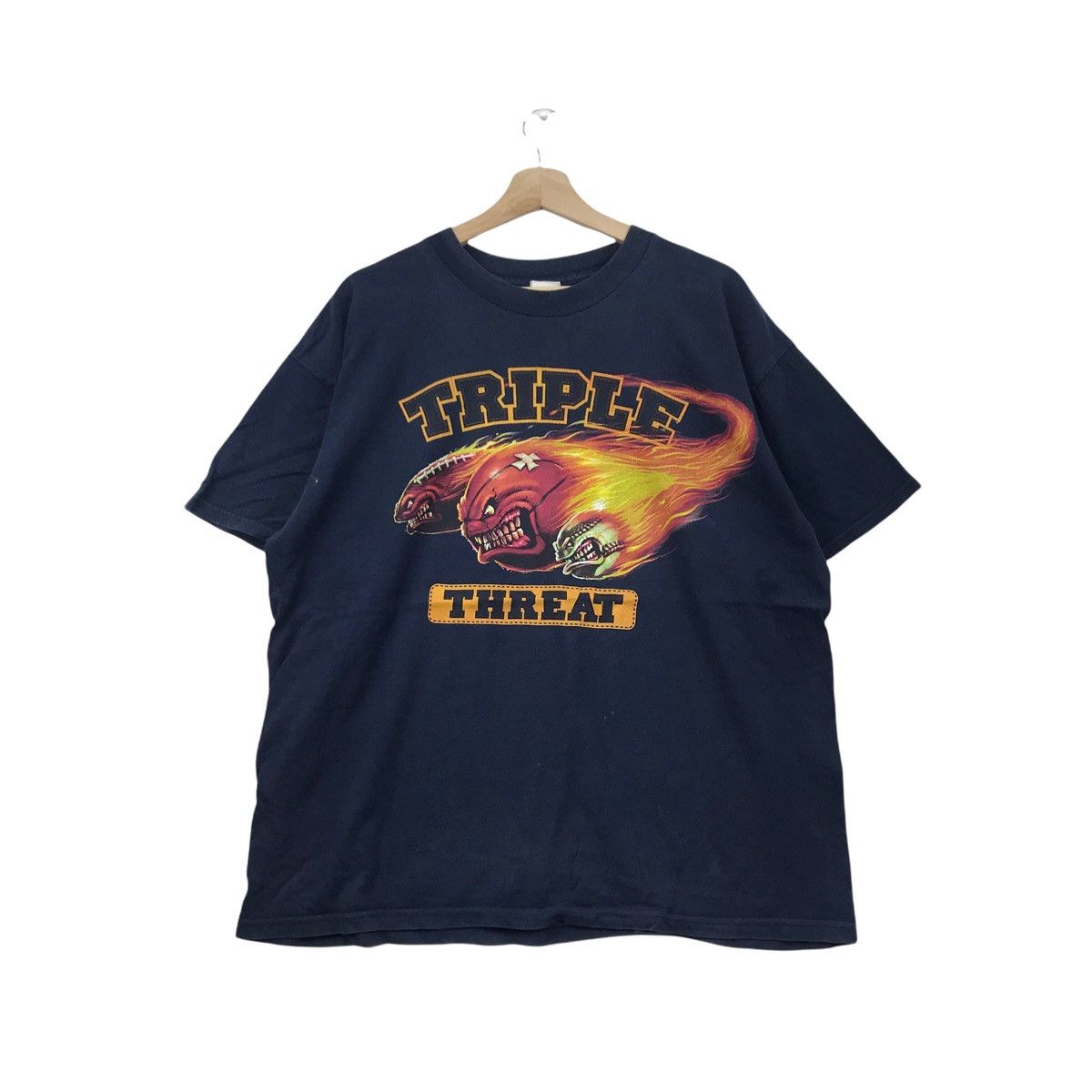 Triple Threat Sports MLB NBA NFL Flame Tee Shirt Hard Core