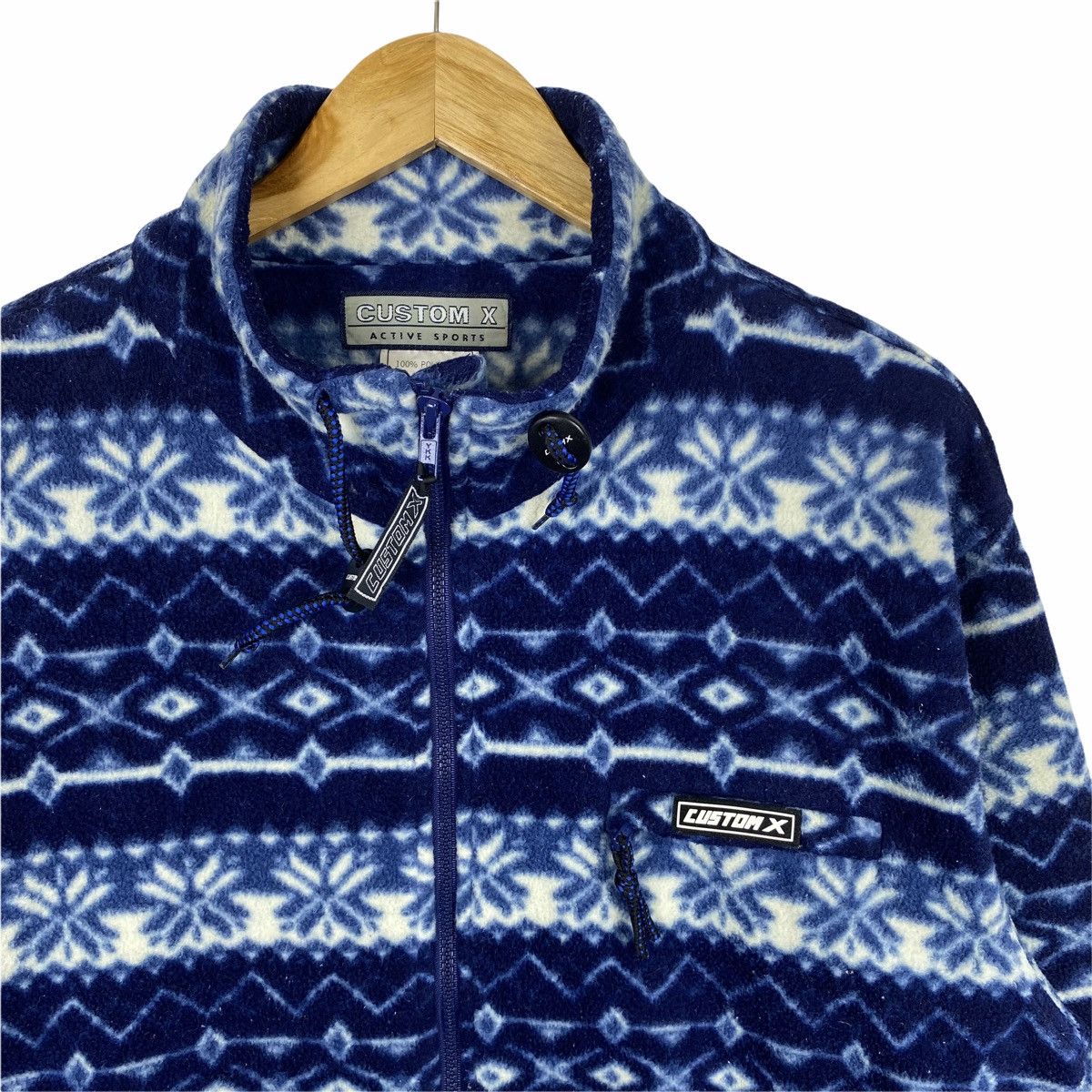 Vintage Vintage CUSTOM X Active Sport Motif Flower Fleece Sweater Size US L / EU 52-54 / 3 - 5 Thumbnail