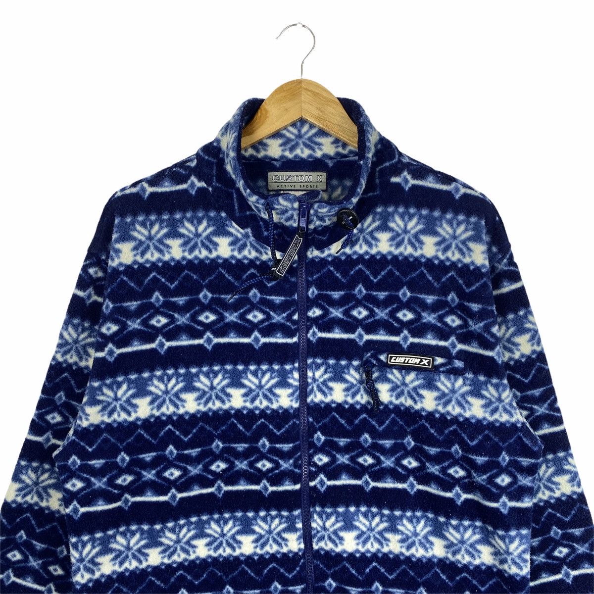 Vintage Vintage CUSTOM X Active Sport Motif Flower Fleece Sweater Size US L / EU 52-54 / 3 - 4 Thumbnail
