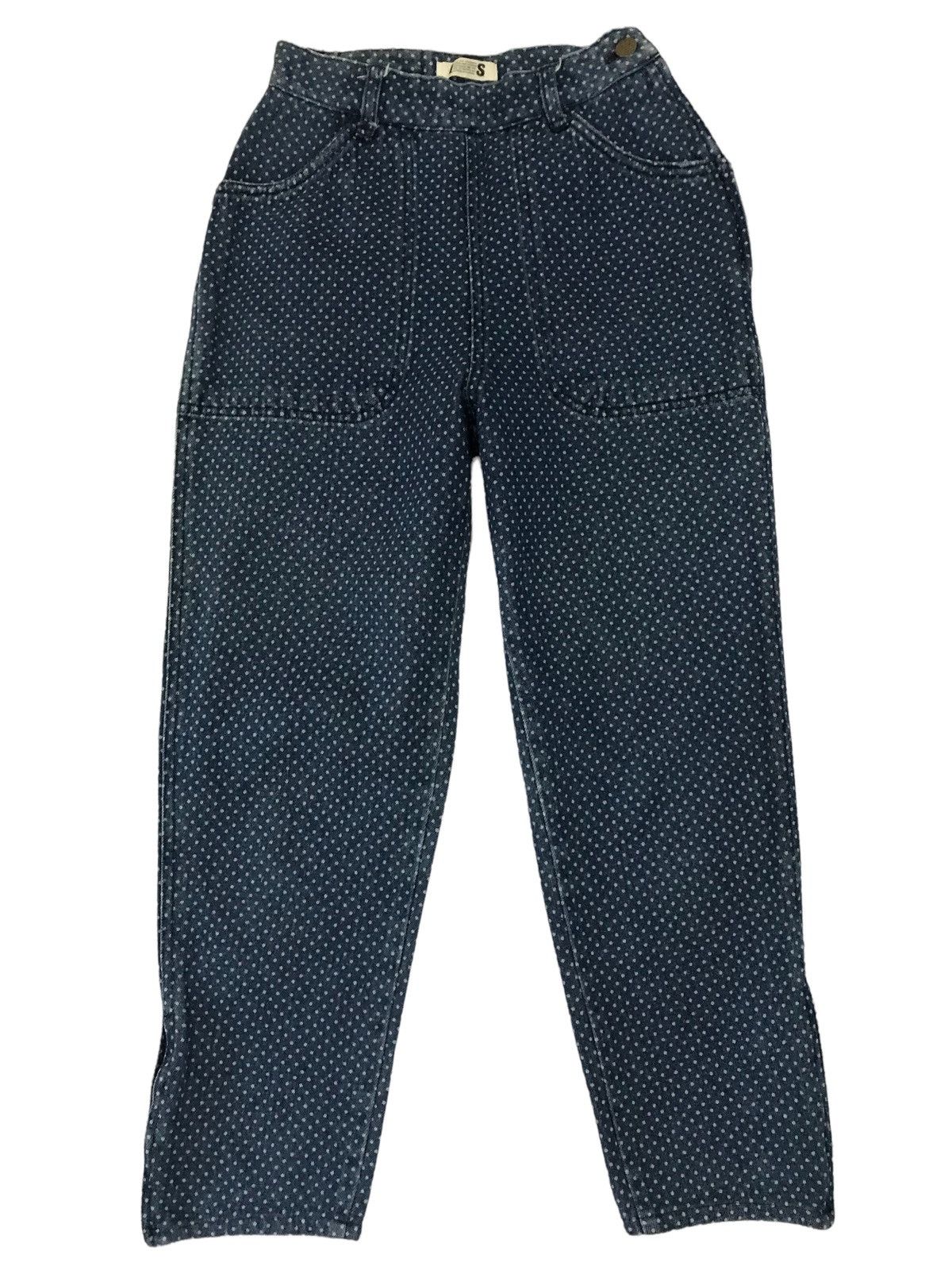 image of Issey Miyake Polkadot Jeans in Dark Blue, Women's (Size 23)