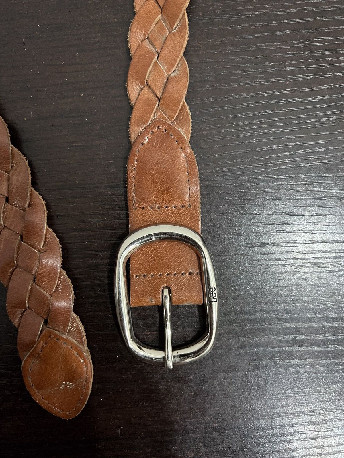 Lee Lee Braided Design Leather Belt Size ONE SIZE - 5 Thumbnail