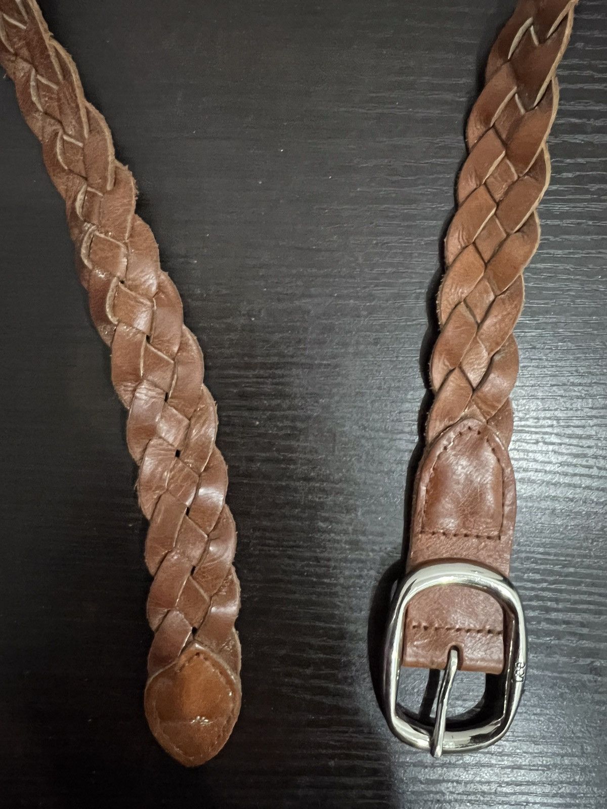 Lee Lee Braided Design Leather Belt Size ONE SIZE - 7 Thumbnail