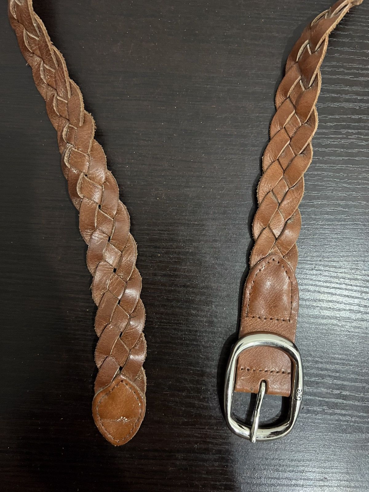 Lee Lee Braided Design Leather Belt Size ONE SIZE - 8 Thumbnail