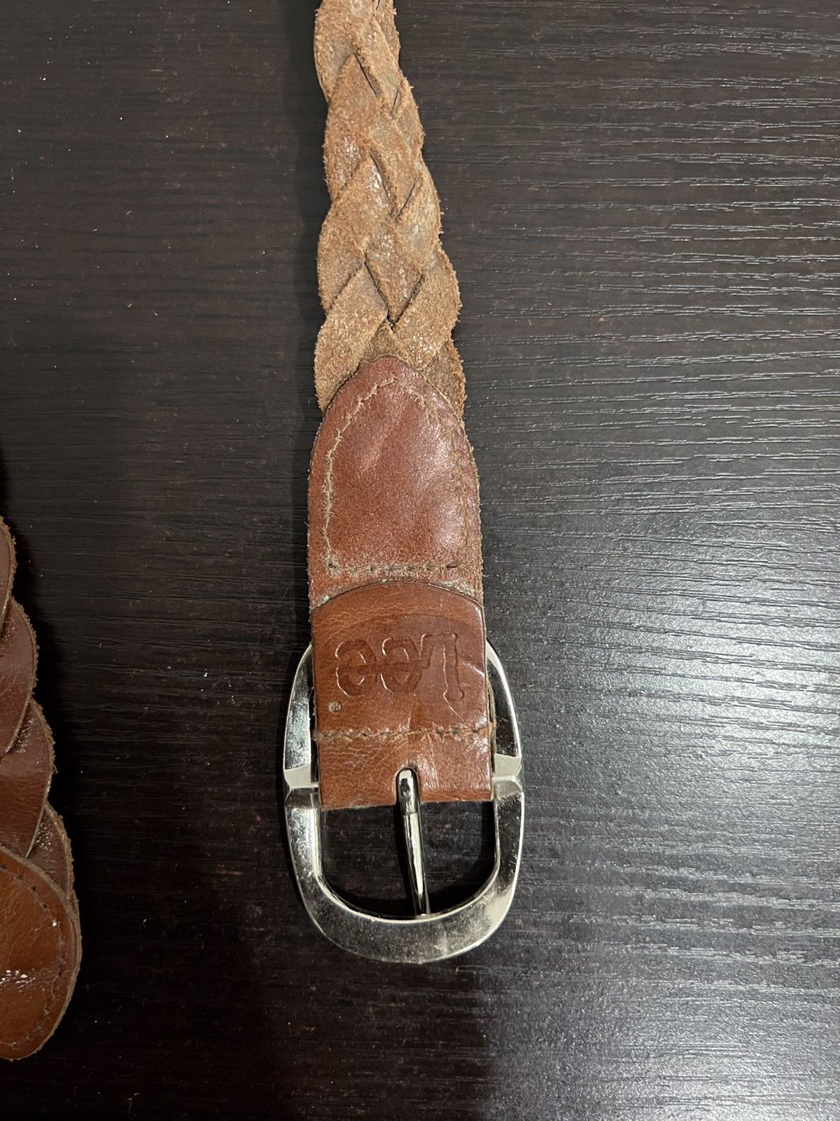 Lee Lee Braided Design Leather Belt Size ONE SIZE - 6 Thumbnail