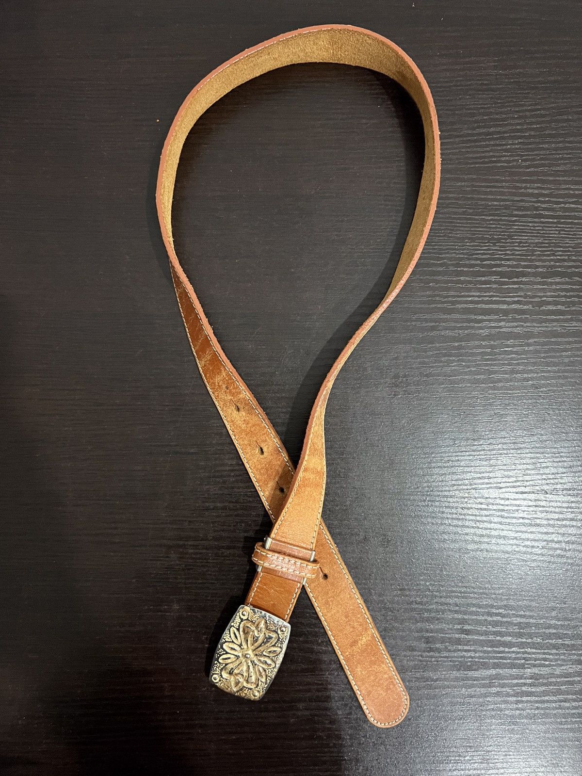 Leather Vintage Buckle Belt Size ONE SIZE - 11 Thumbnail
