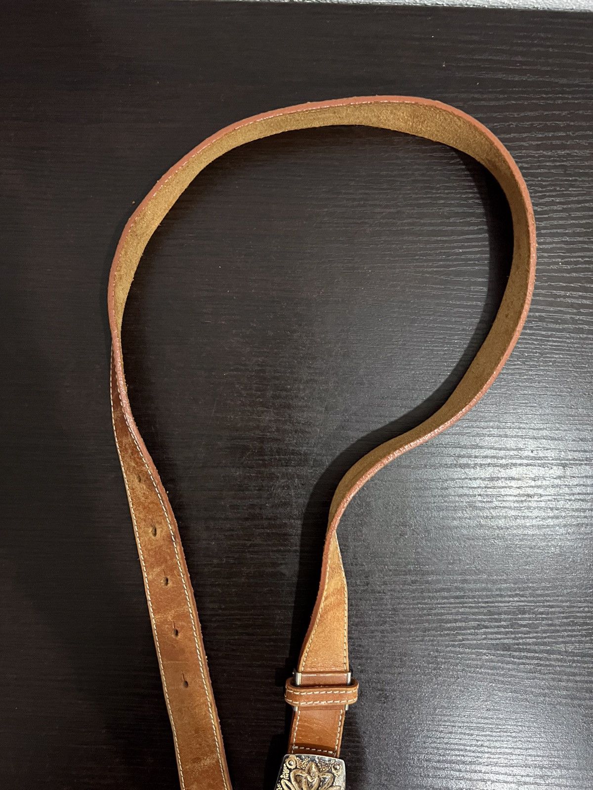 Leather Vintage Buckle Belt Size ONE SIZE - 8 Thumbnail