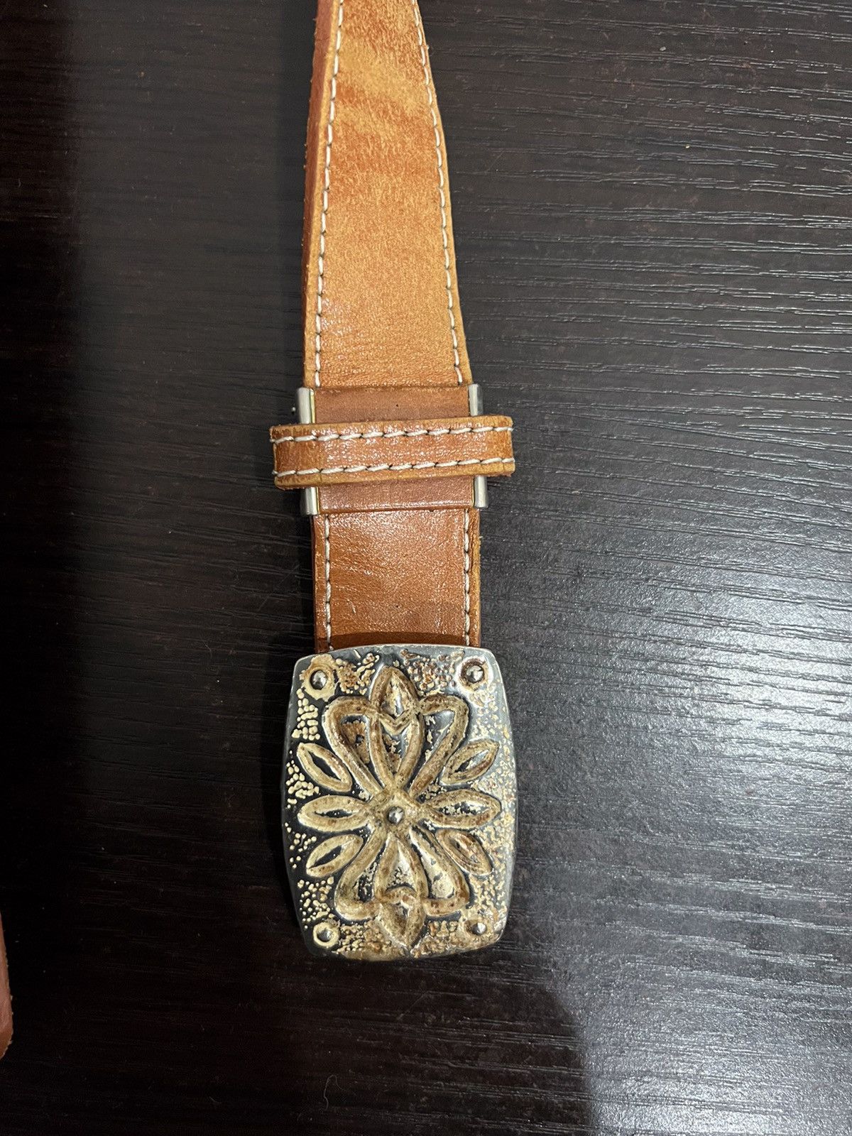 Leather Vintage Buckle Belt Size ONE SIZE - 5 Thumbnail
