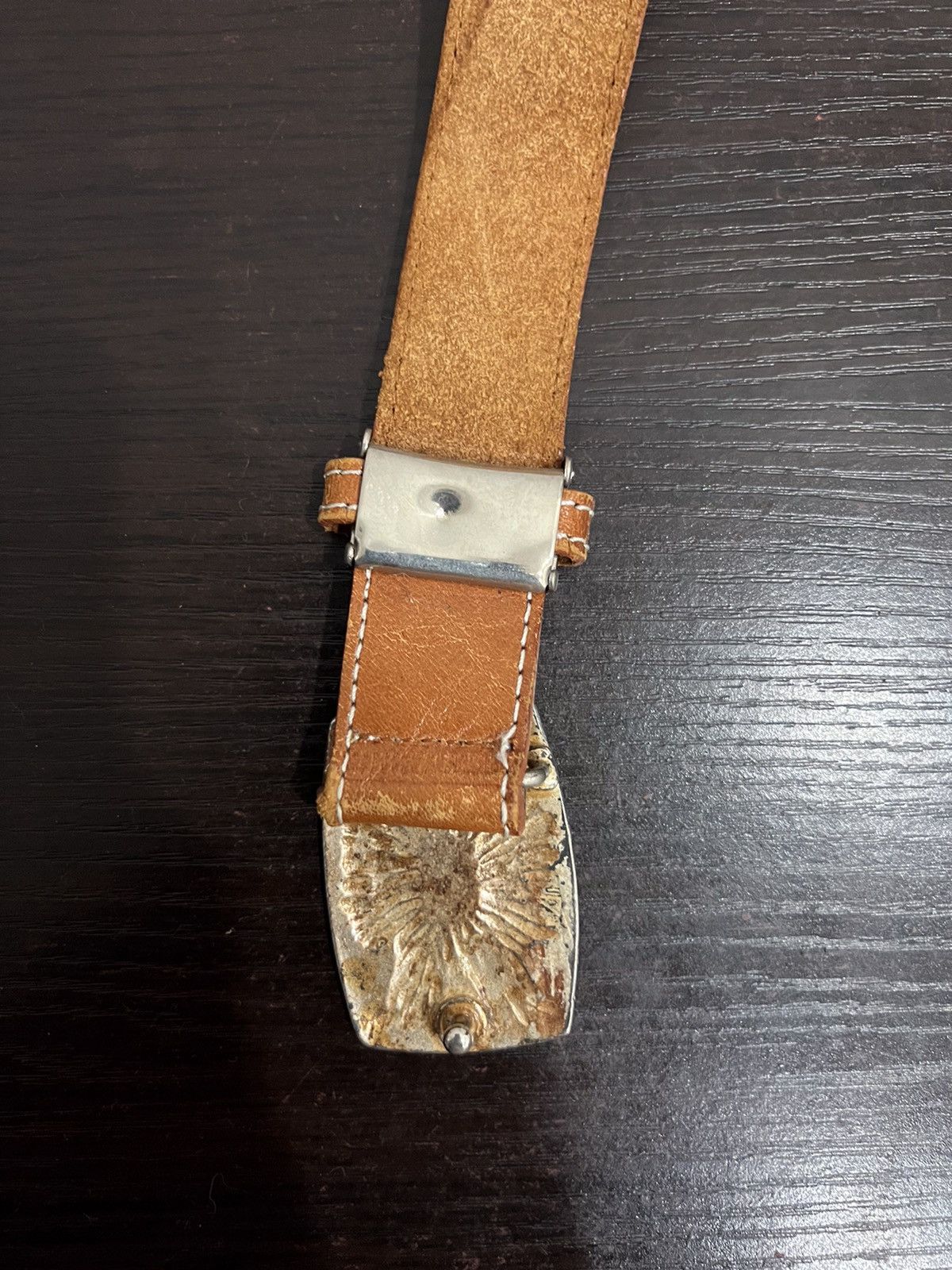 Leather Vintage Buckle Belt Size ONE SIZE - 6 Thumbnail