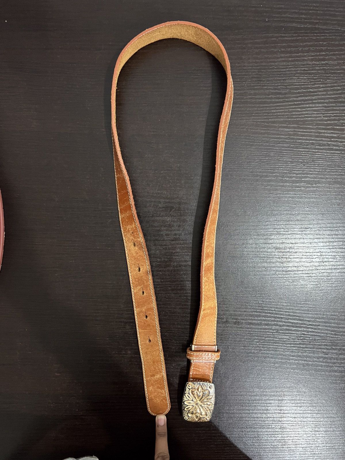 Leather Vintage Buckle Belt Size ONE SIZE - 12 Thumbnail